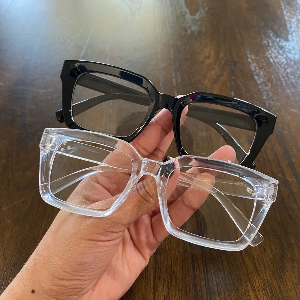 Stylish Black and Clear Square Glasses